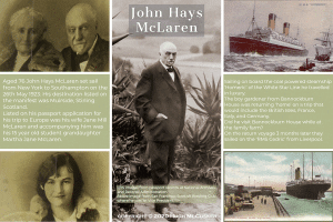 Information panel about the visit to home by John McLarent